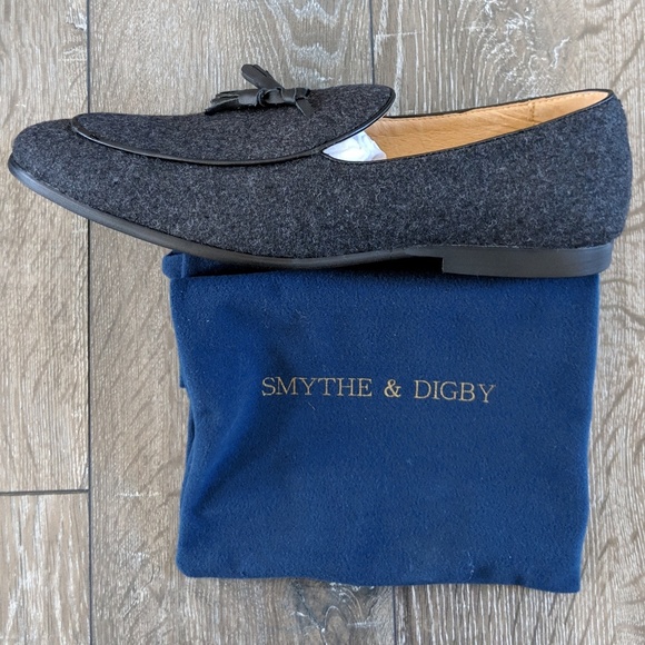 Smythe & Digby Belgian Slipper Loafers Flannel NIB - Picture 2 of 5